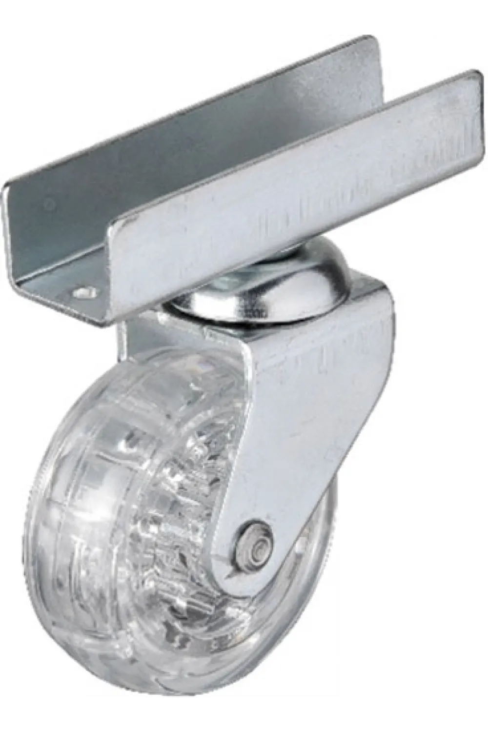 Hts 327 - 50x20 mm Şeffaf Makaralı Uzun U Tablalı Teker 4 Adet