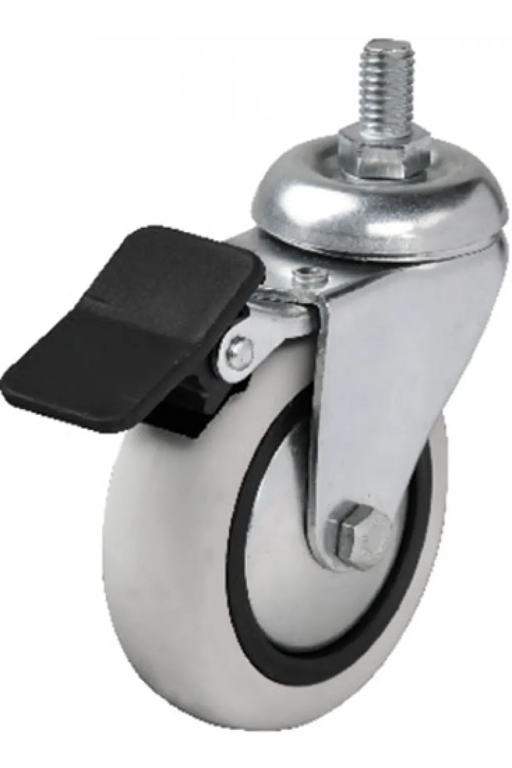 Hts 354 - 75x25 mm PVC Makaralı Vidalı Frenli Teker 4 Adet