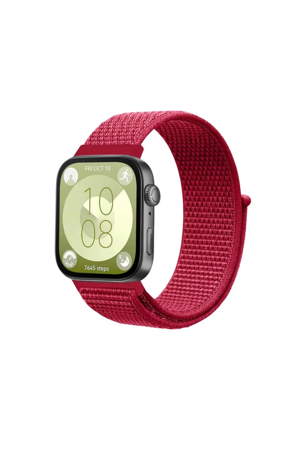 Huawei Fit 4 Hasırlı Cırtcırtlı Kordon (saat Değildir) - Kırmızı