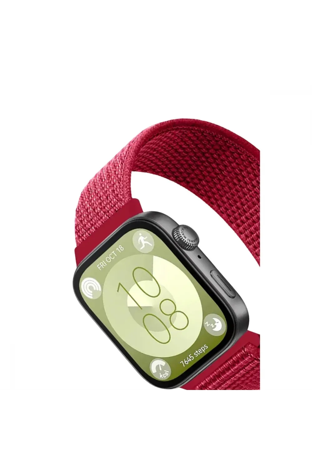 Huawei Fit 4 Hasırlı Cırtcırtlı Kordon (saat Değildir) - Kırmızı