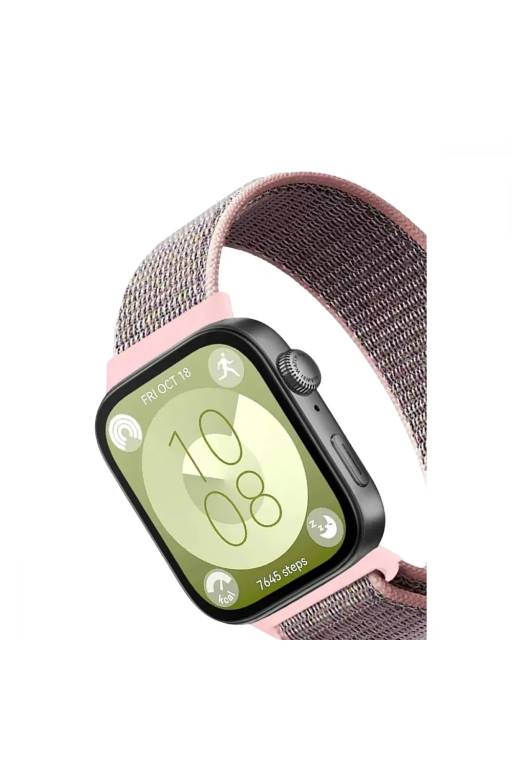 Huawei Fit 4 Hasırlı Cırtcırtlı Kordon (saat Değildir) - Pembe