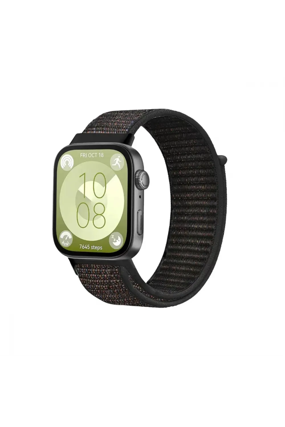 Huawei Fit 4 Hasırlı Cırtcırtlı Kordon (saat Değildir) - Siyah
