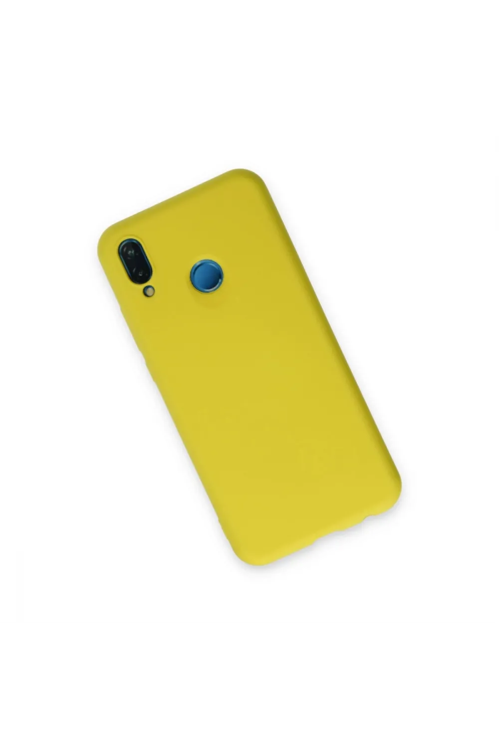 Huawei P20 Lite Kılıf Nano İçi Kadife Silikon - Sarı