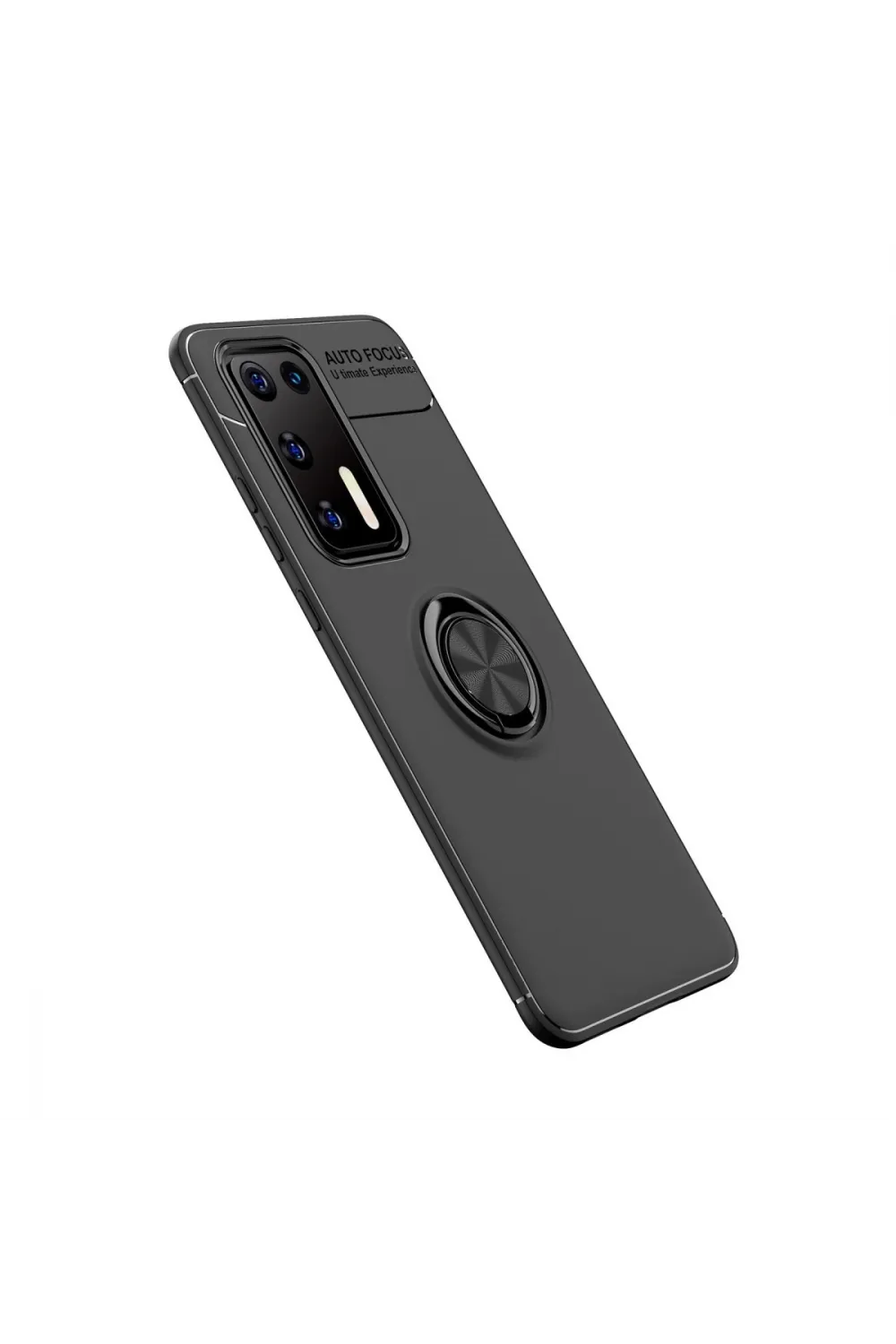 Huawei P40 Kılıf Range Yüzüklü Silikon - Siyah