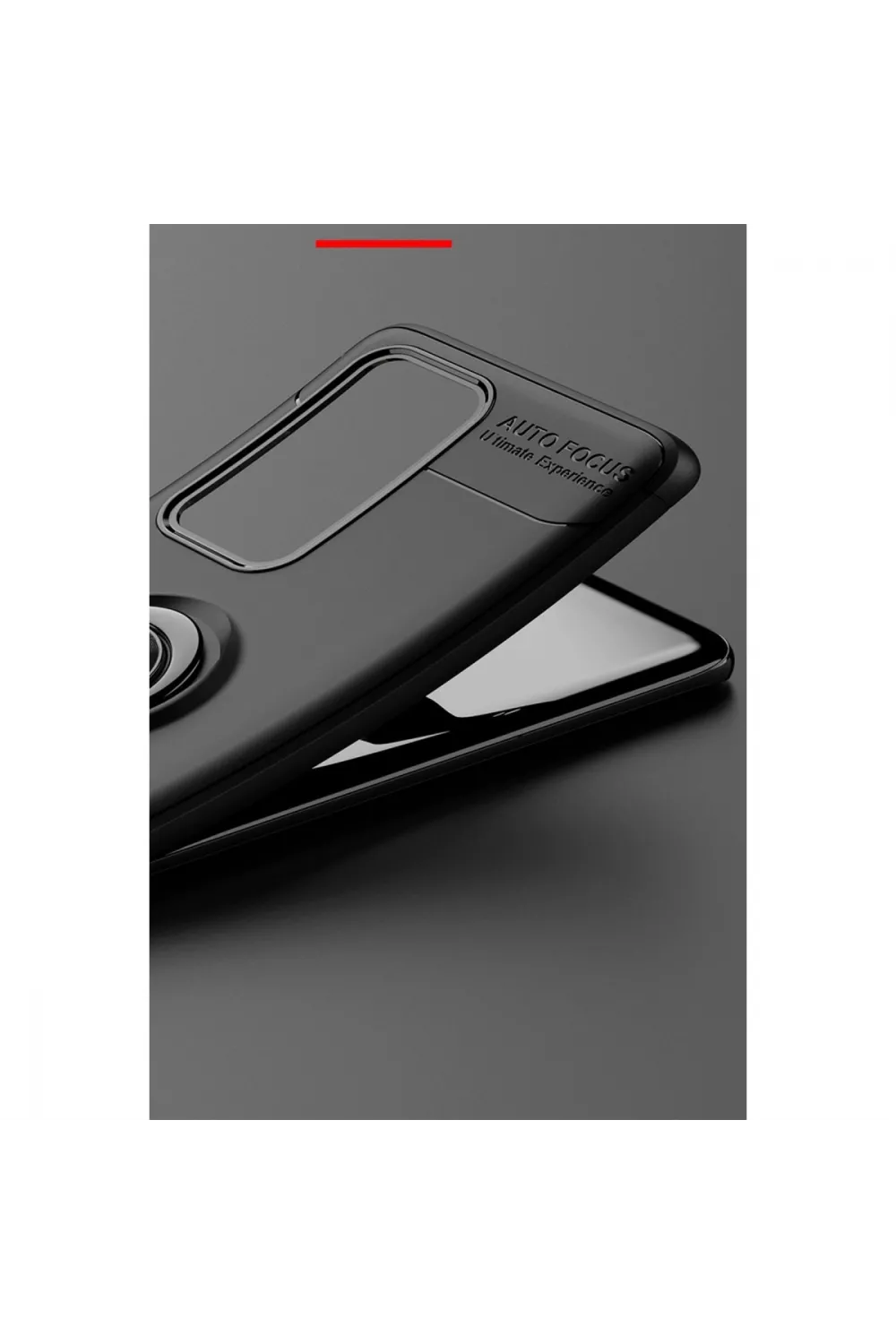 Huawei P40 Pro Kılıf Range Yüzüklü Silikon - Siyah