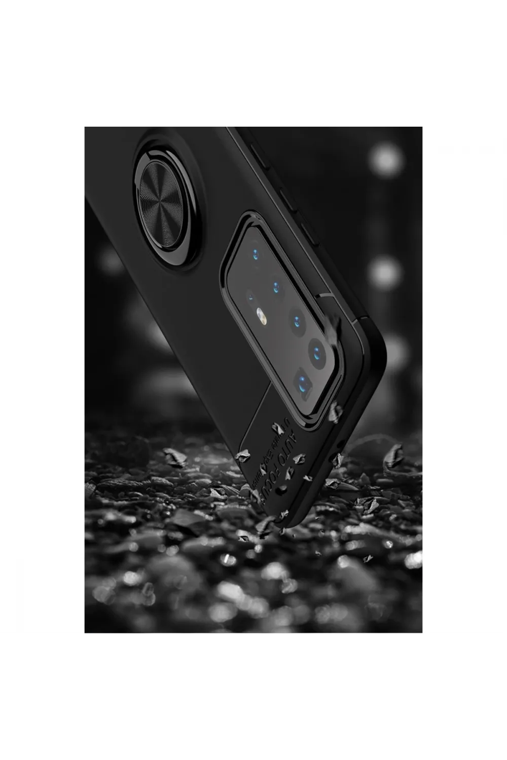 Huawei P40 Pro Kılıf Range Yüzüklü Silikon - Siyah