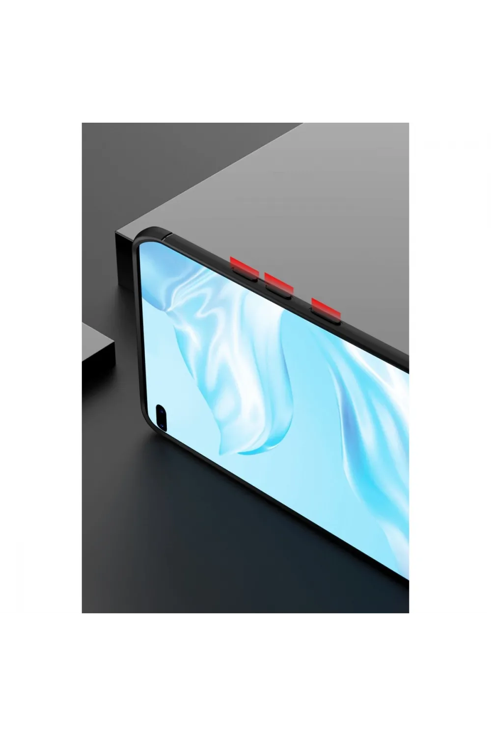Huawei P40 Pro Kılıf Range Yüzüklü Silikon - Siyah