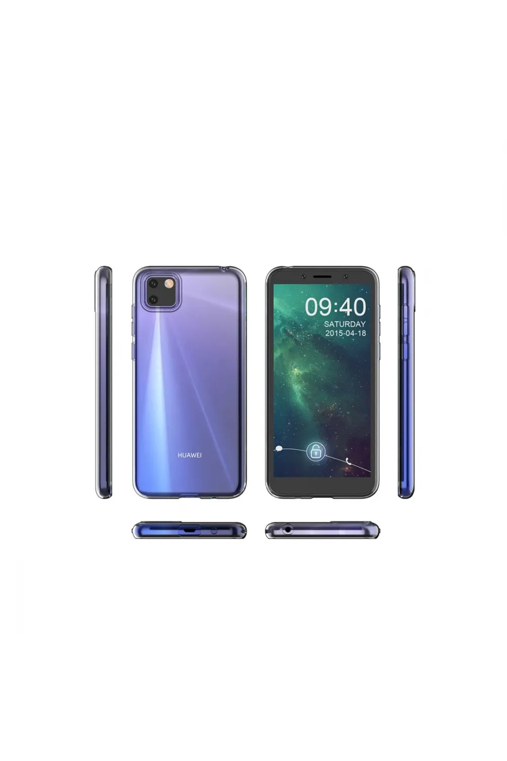 Huawei Y5p Kılıf Lüx Şeffaf Silikon - Şeffaf