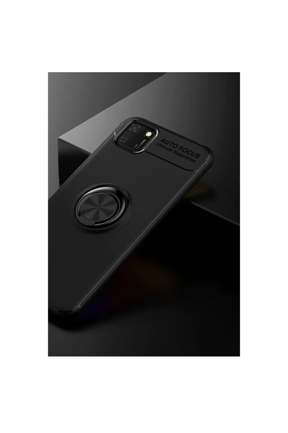 Huawei Y5p Kılıf Range Yüzüklü Silikon - Siyah