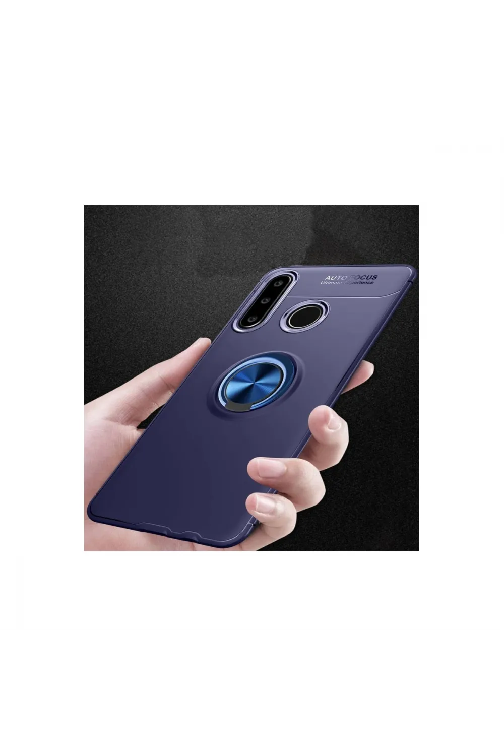 Huawei Y6p Kılıf Range Yüzüklü Silikon - Mavi