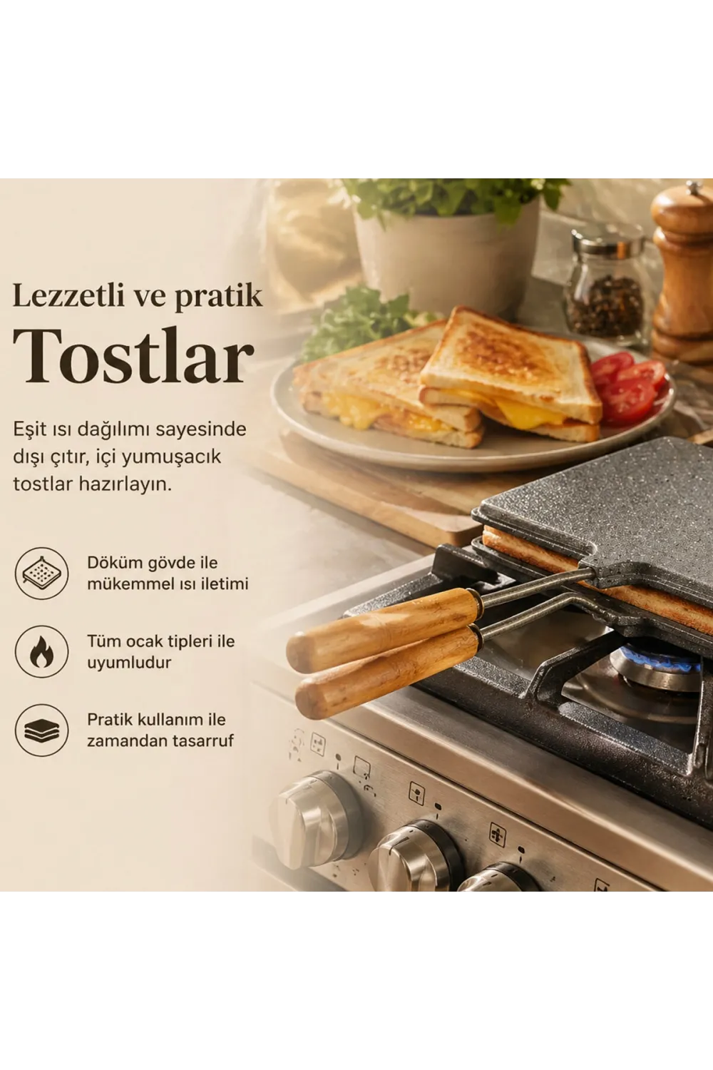 İç Dış Granit Tost Makinası