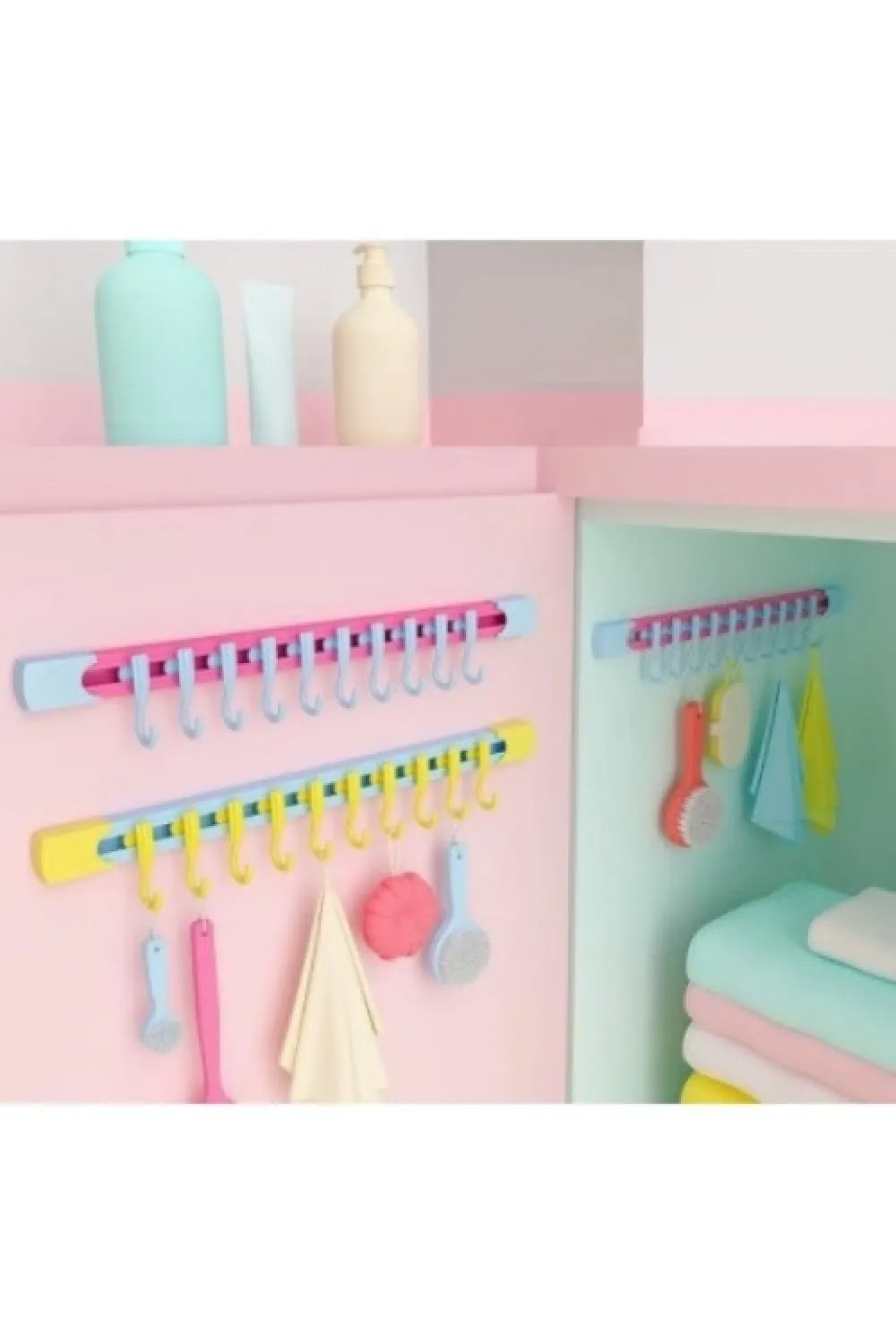 10 Kancalı Raylı Mutfak ve Banyo Düzenleyici Askı