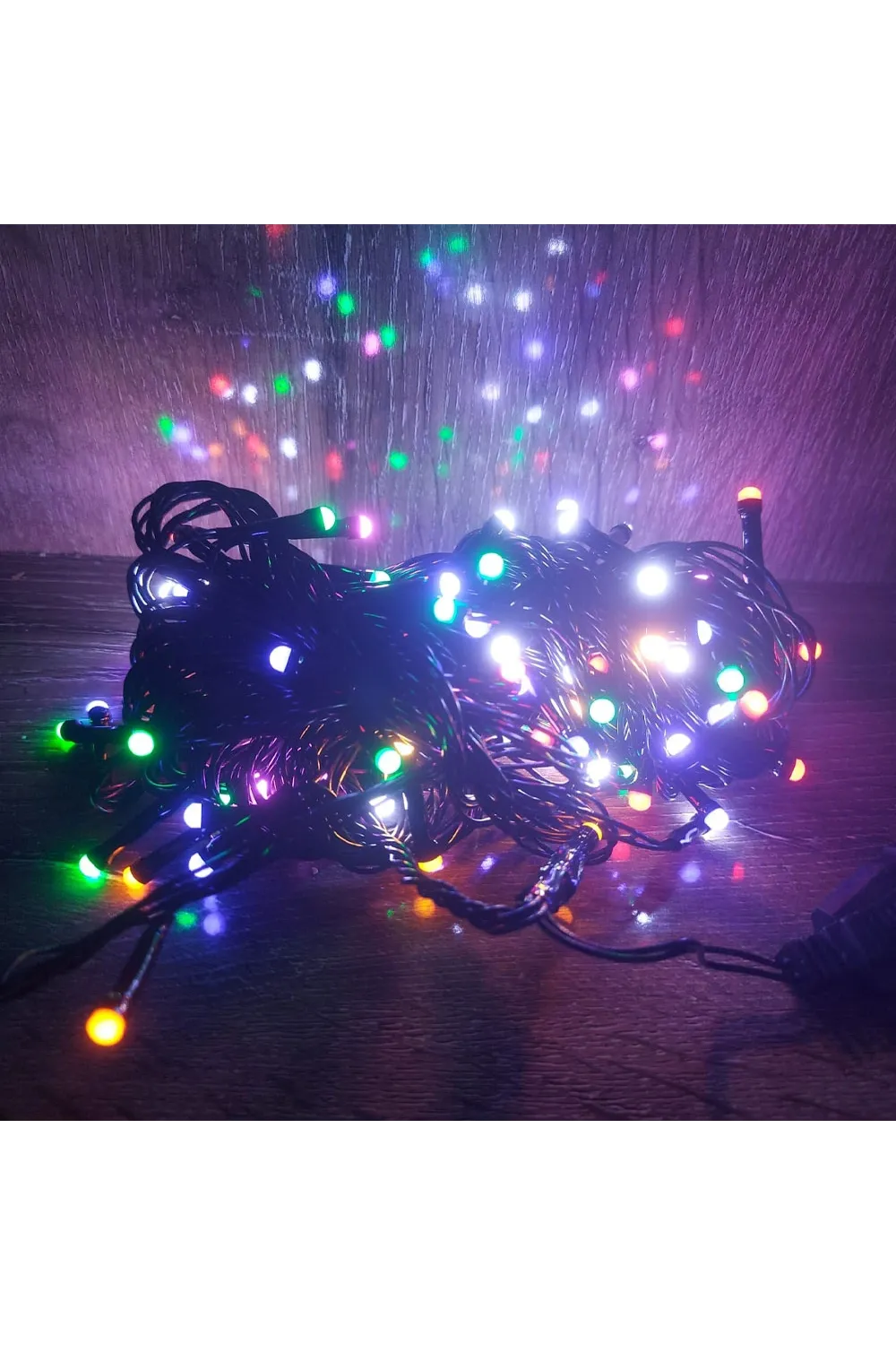 10 M 100 Led Damla Uçlu Led Işık RGB Işık Siyah Kablo