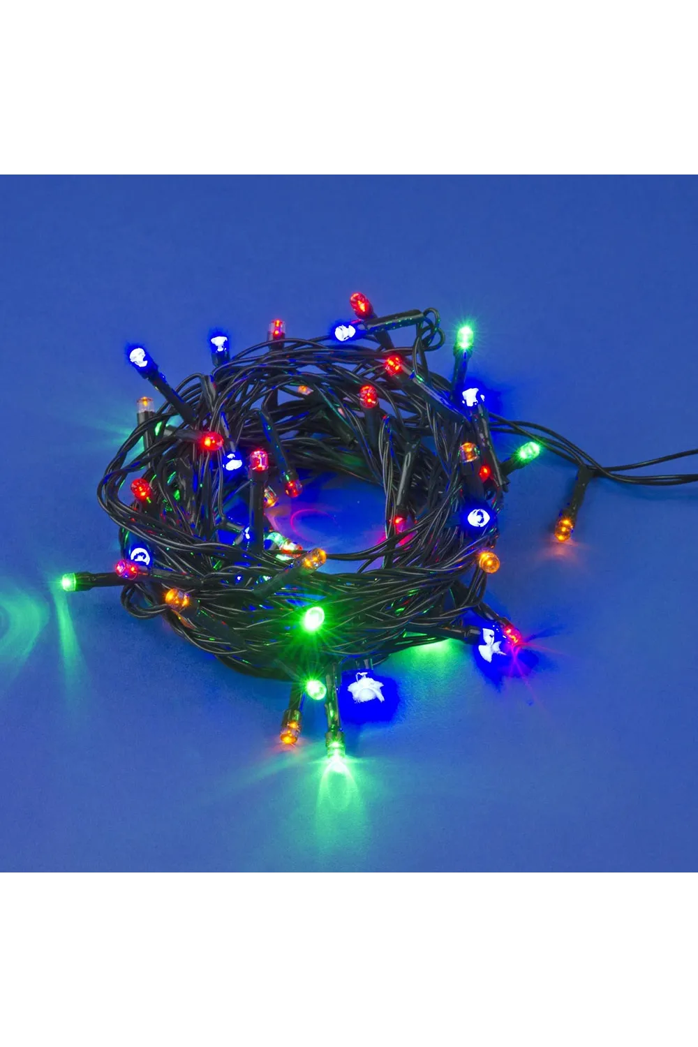 10 M 100 Led Pilli 2 Kademeli RGB Işık Siyah Kablo