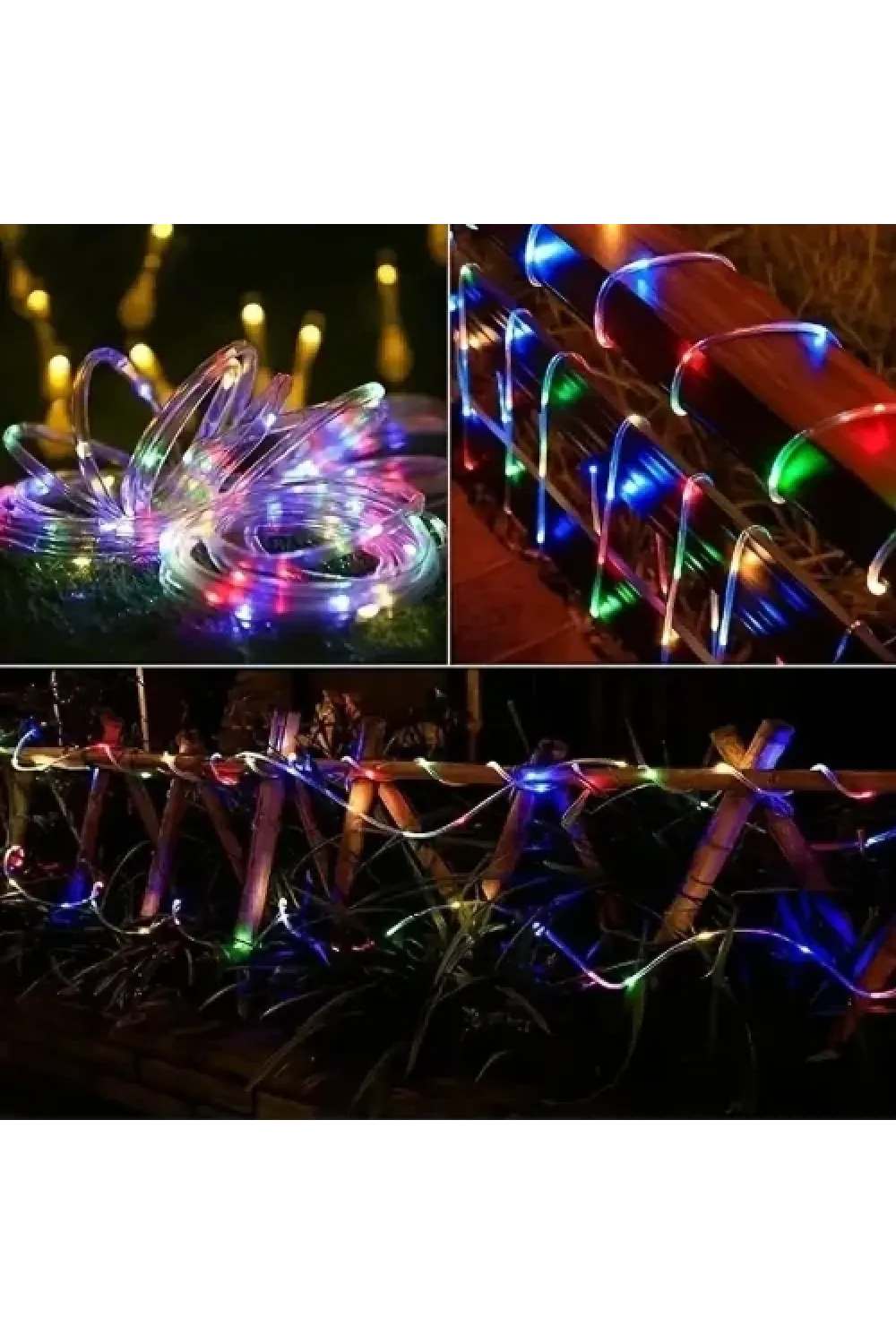 10 Metre 100 LED Solar RGB Işık Şeffaf Kablolu