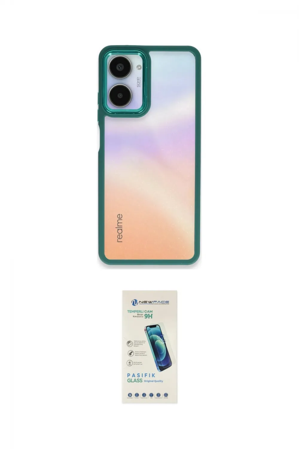 ieg™ 10 Pro 5G Kılıf Eksen Doku Prime - Şeffaf Pasifik Cam Ekran Koruyucu