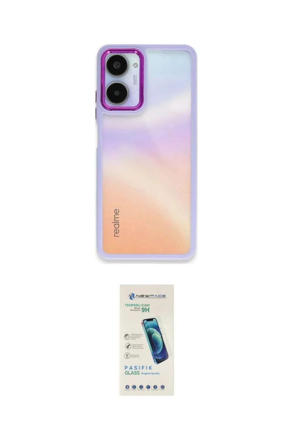 ieg™ 10 Pro 5G Kılıf Eksen Doku Prime - Şeffaf Pasifik Cam Ekran Koruyucu