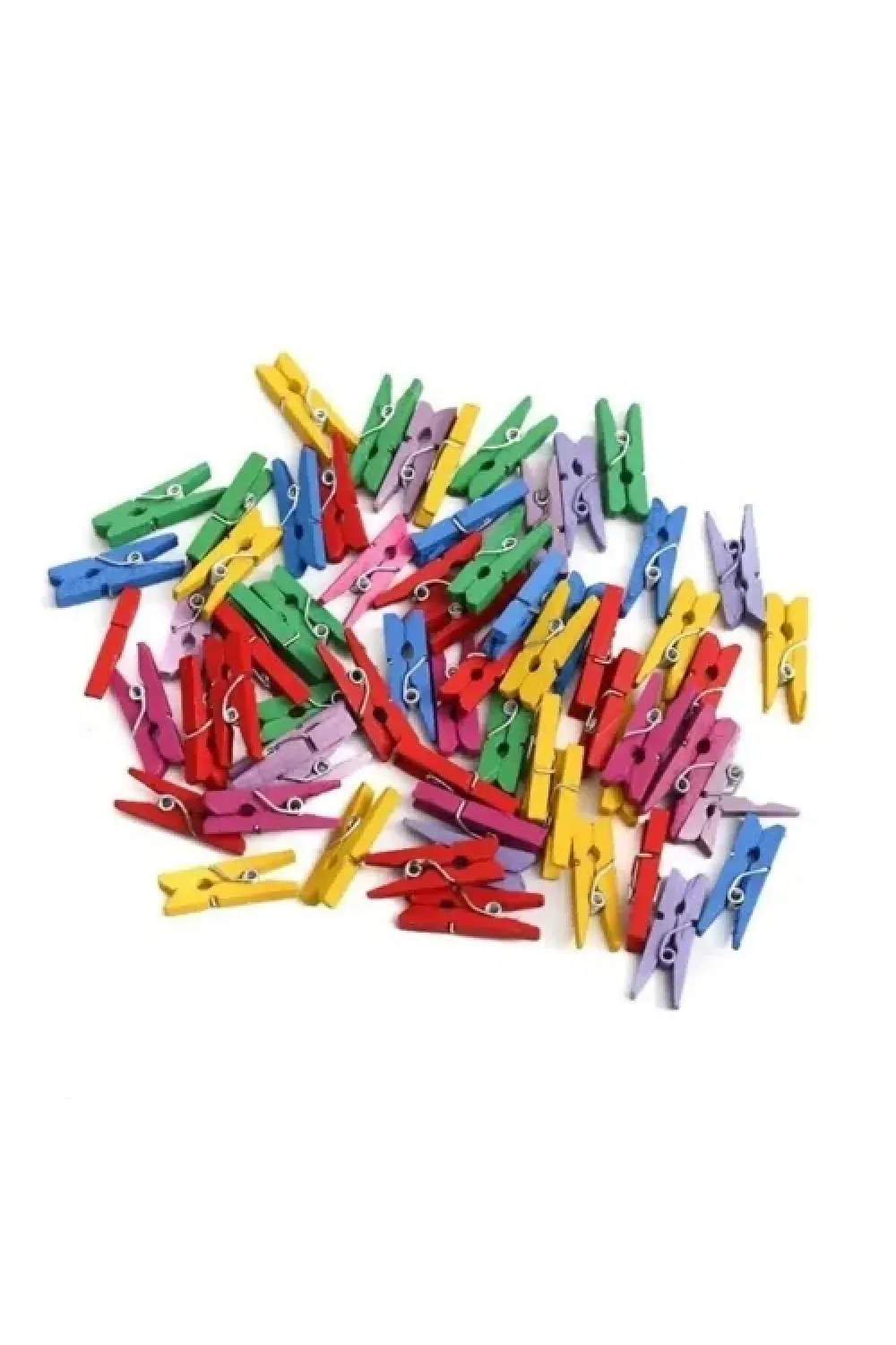 100lü Renkli Ahşap Mandal Seti 2.5 cm