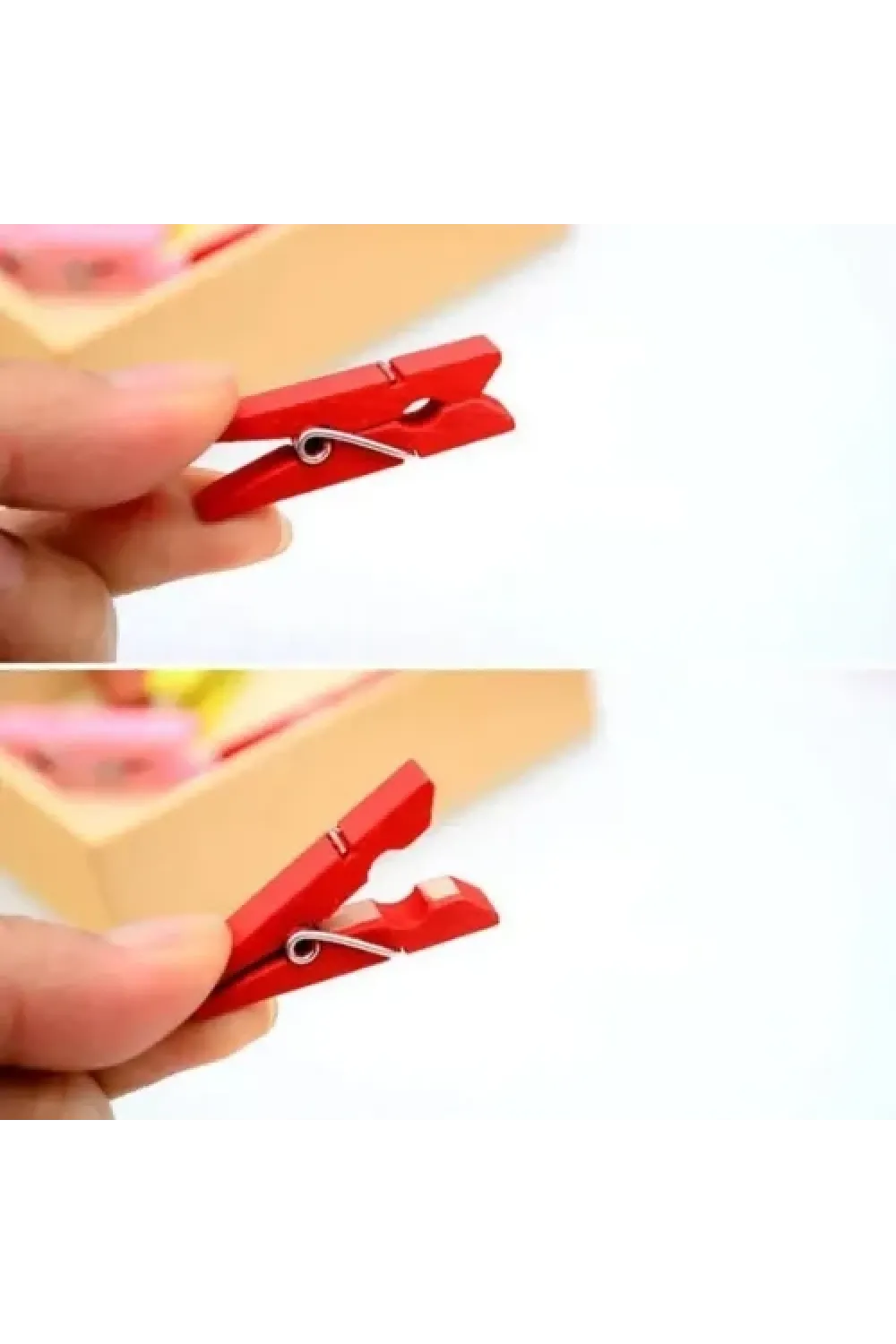 100lü Renkli Ahşap Mandal Seti 2.5 cm