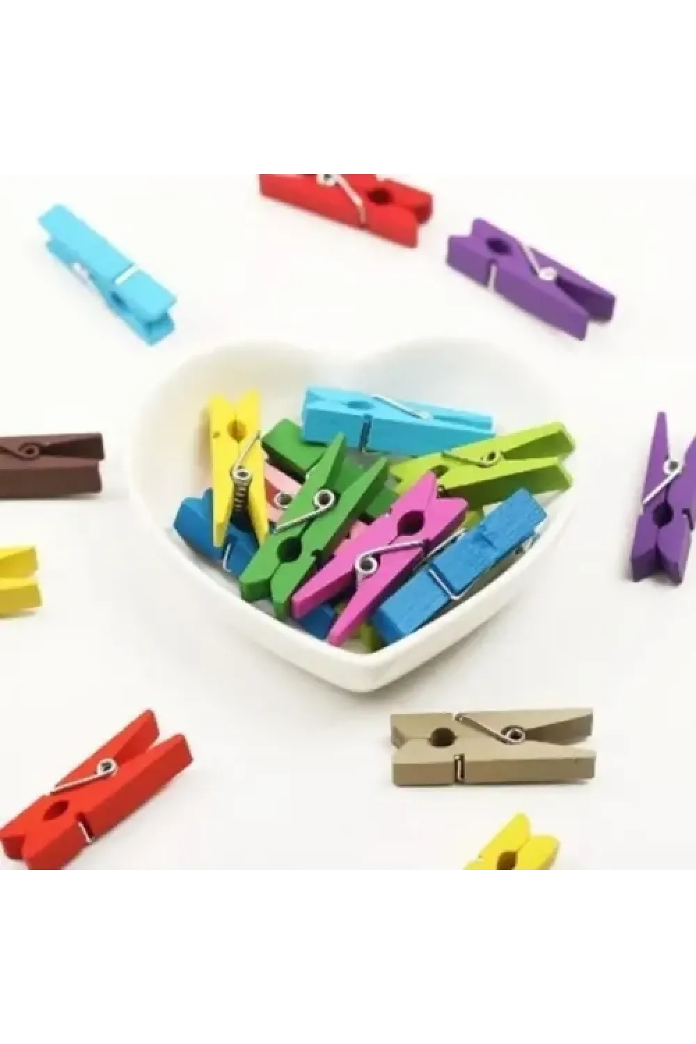 100lü Renkli Ahşap Mandal Seti 2.5 cm