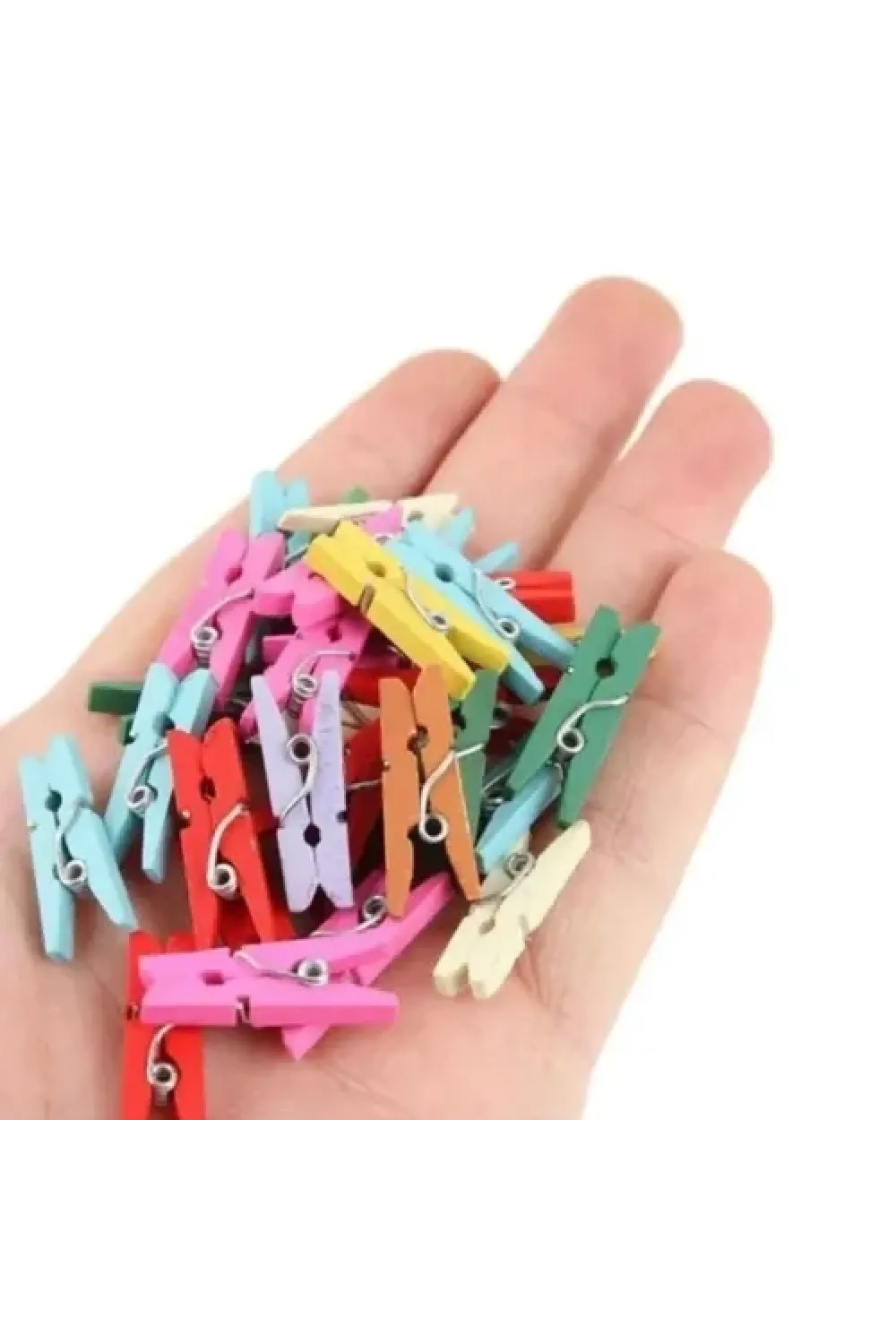 100lü Renkli Ahşap Mandal Seti 2.5 cm