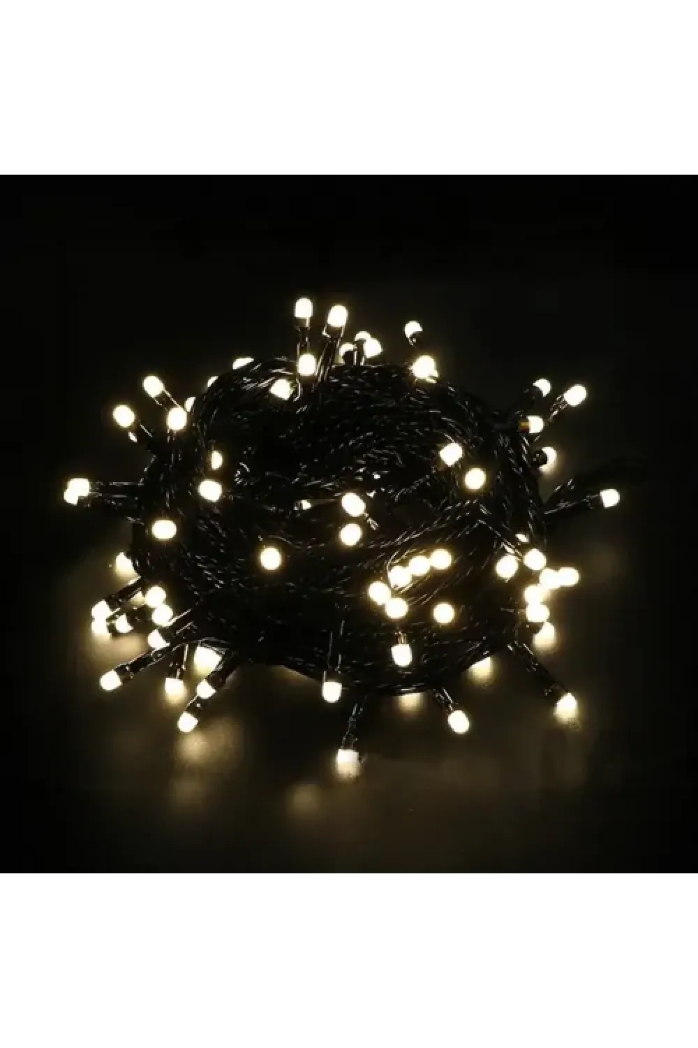 10m 100 Led Boncuk Lamba Gün Işığı Siyah Kablo
