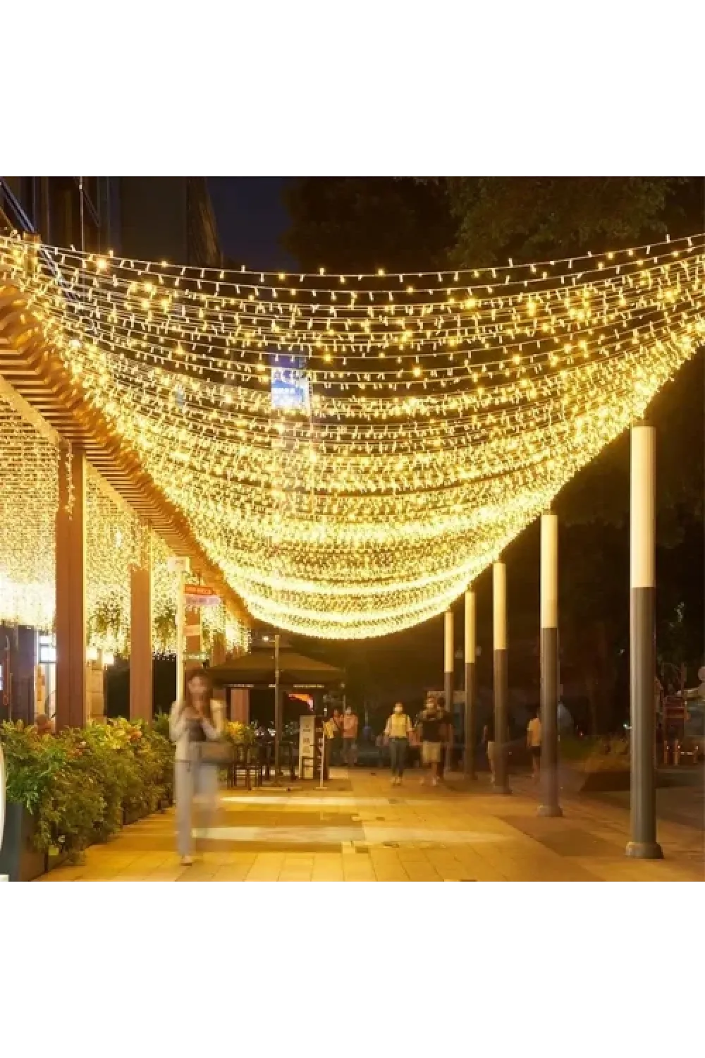 10m 100 LED Damla Uçlu Beyaz Işık Şeffaf Kablo