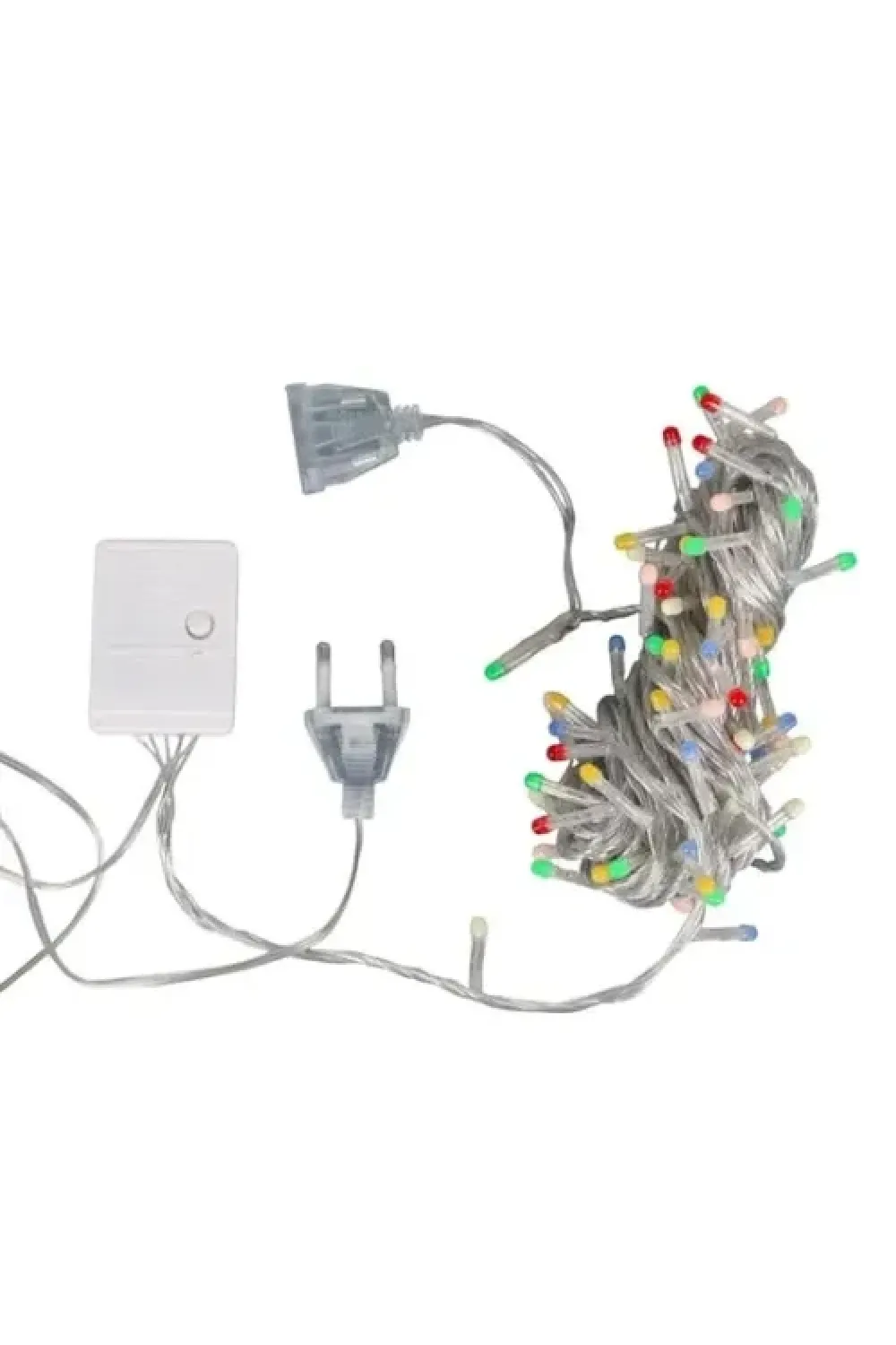 10m 100 LED Damla Uçlu Kırmızı Işık Şeffaf Kablo