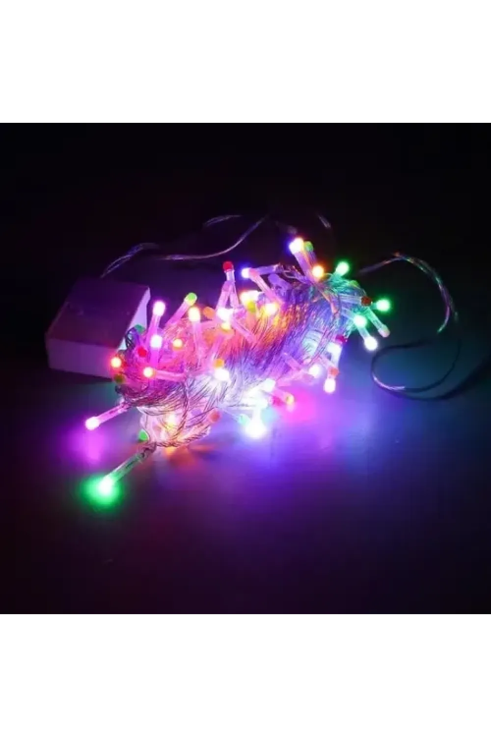 10m 100 LED Damla Uçlu Kırmızı Işık Şeffaf Kablo