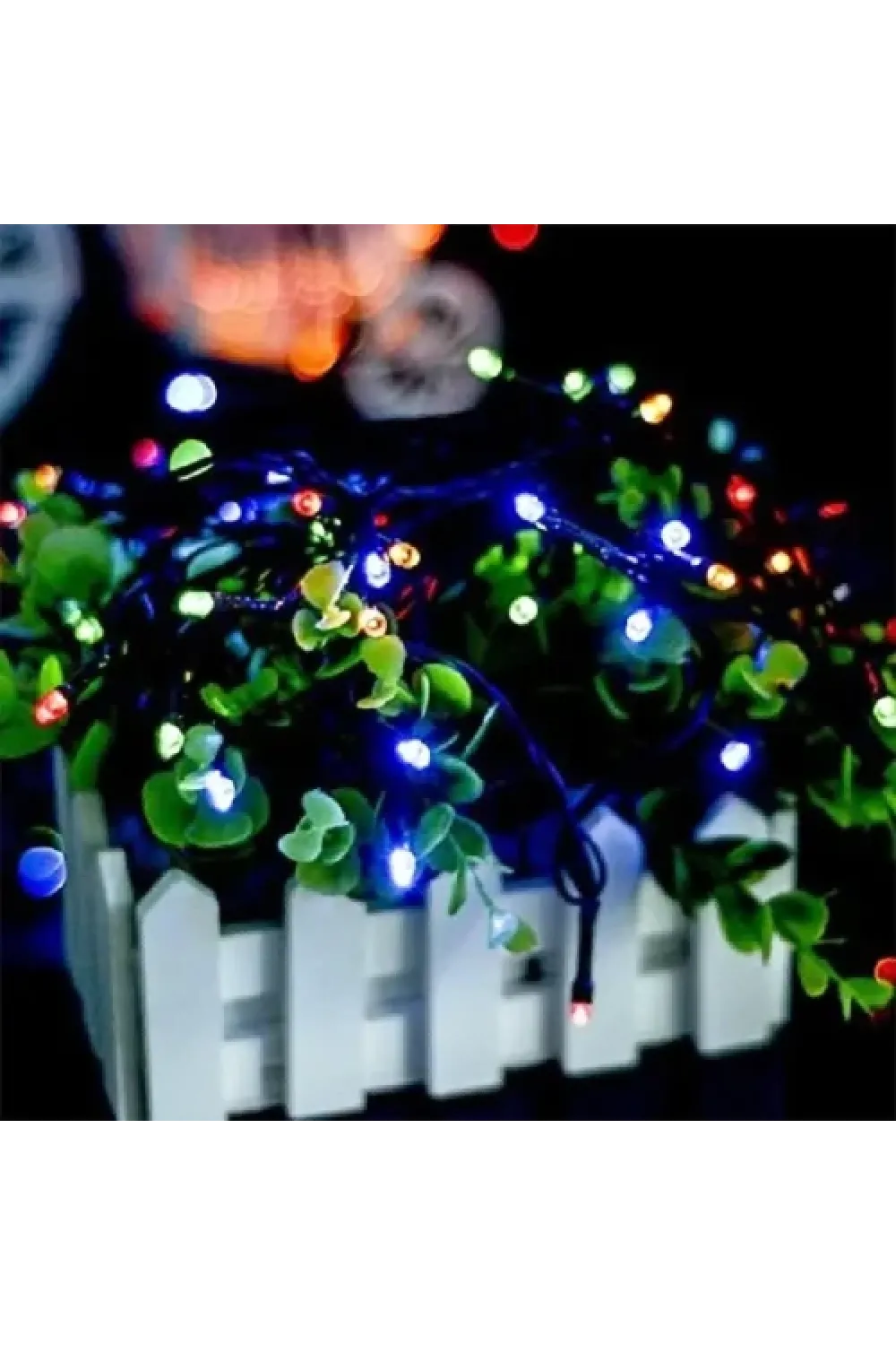 10m 100 LED Pilli 2 Kademeli RGB Işık Siyah Kablo