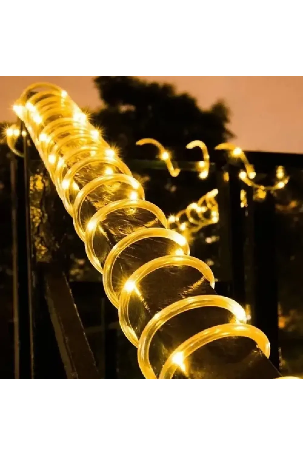 10m 100 LED Solar Led Işık Gün Işığı Şeffaf Kablolu