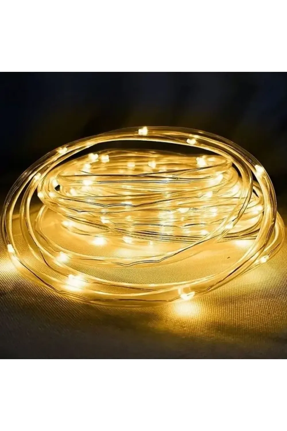 10m 100 LED Solar Led Işık Gün Işığı Şeffaf Kablolu
