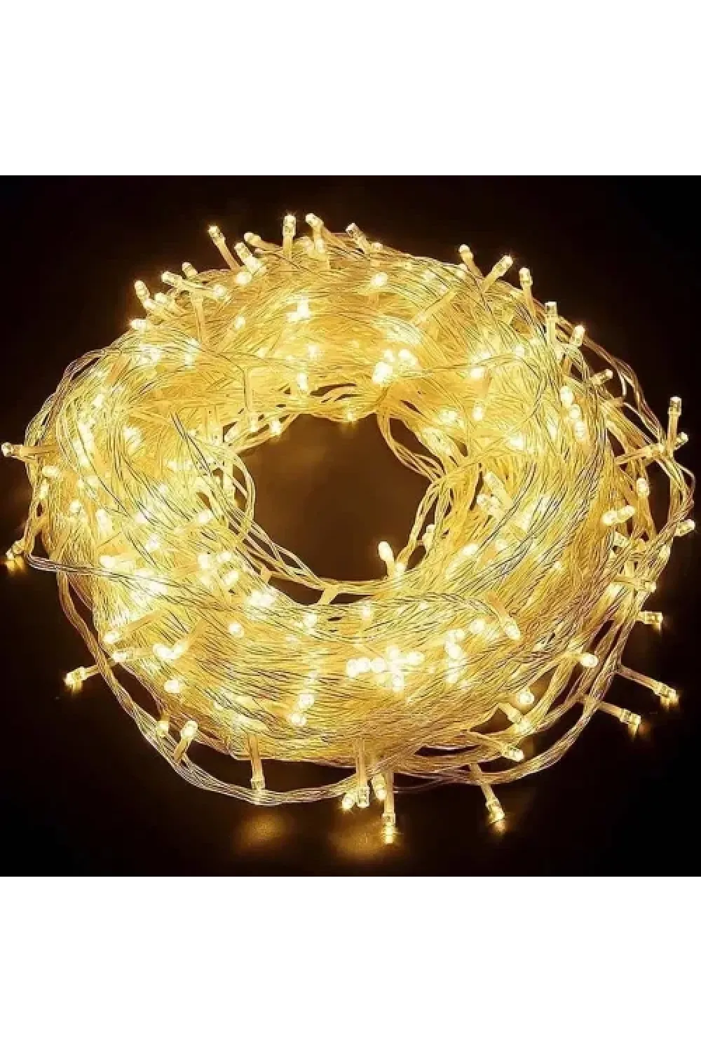 10m 60 LED Pilli 2 Kademeli Gün Işığı Şeffaf Kablo