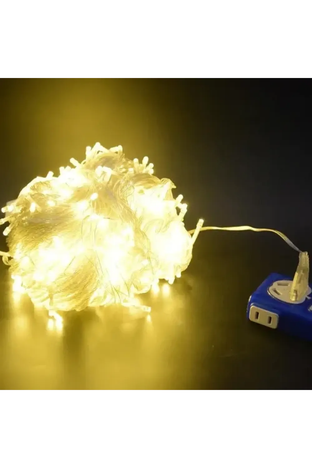 10m 60 LED Pilli 2 Kademeli Gün Işığı Şeffaf Kablo