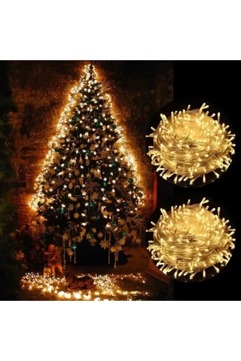 10m 60 LED Pilli 2 Kademeli Gün Işığı Şeffaf Kablo