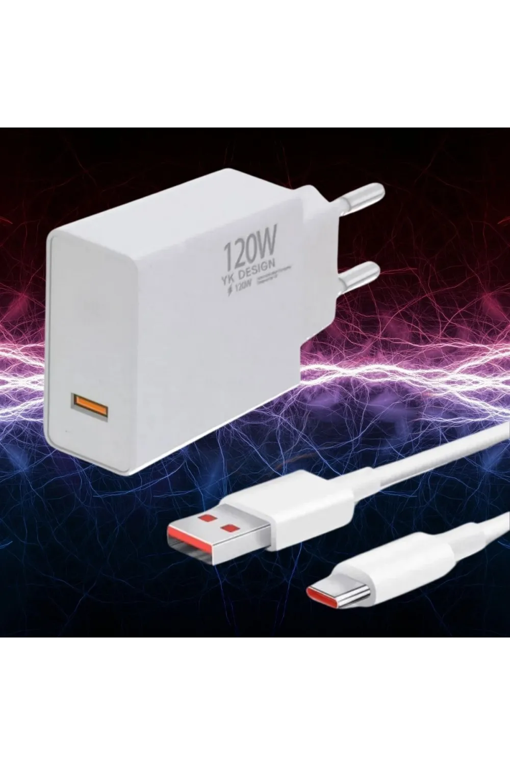120W USB Hızlı Type C Uçlu Kablolu Şarj Aleti
