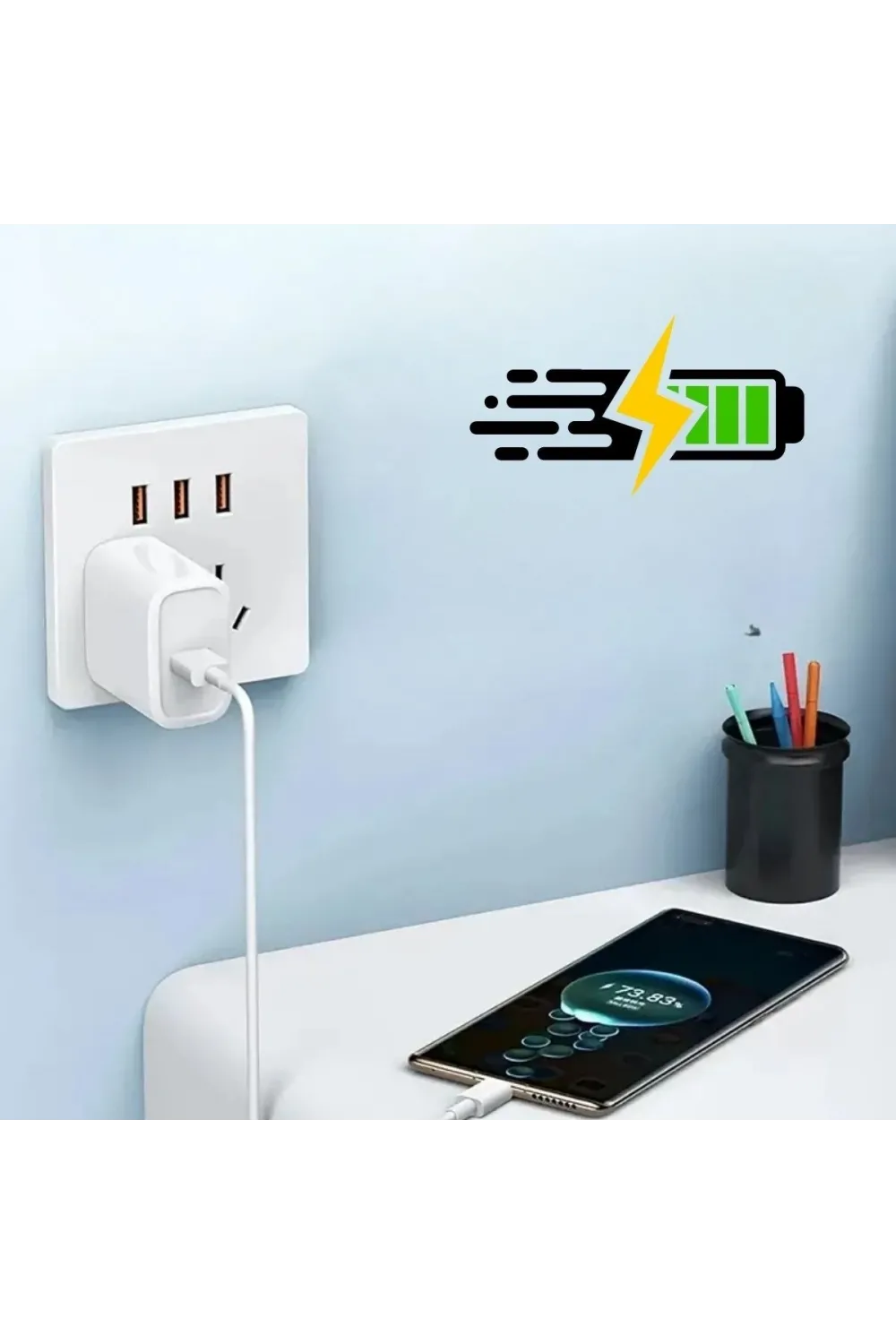 120W USB Hızlı Type C Uçlu Kablolu Şarj Aleti