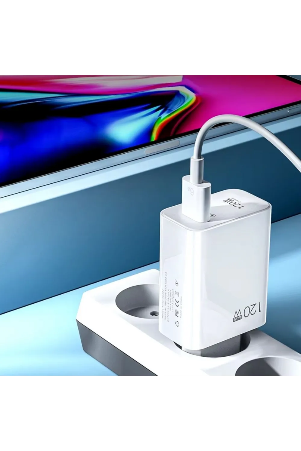 120W USB Hızlı Type C Uçlu Kablolu Şarj Aleti