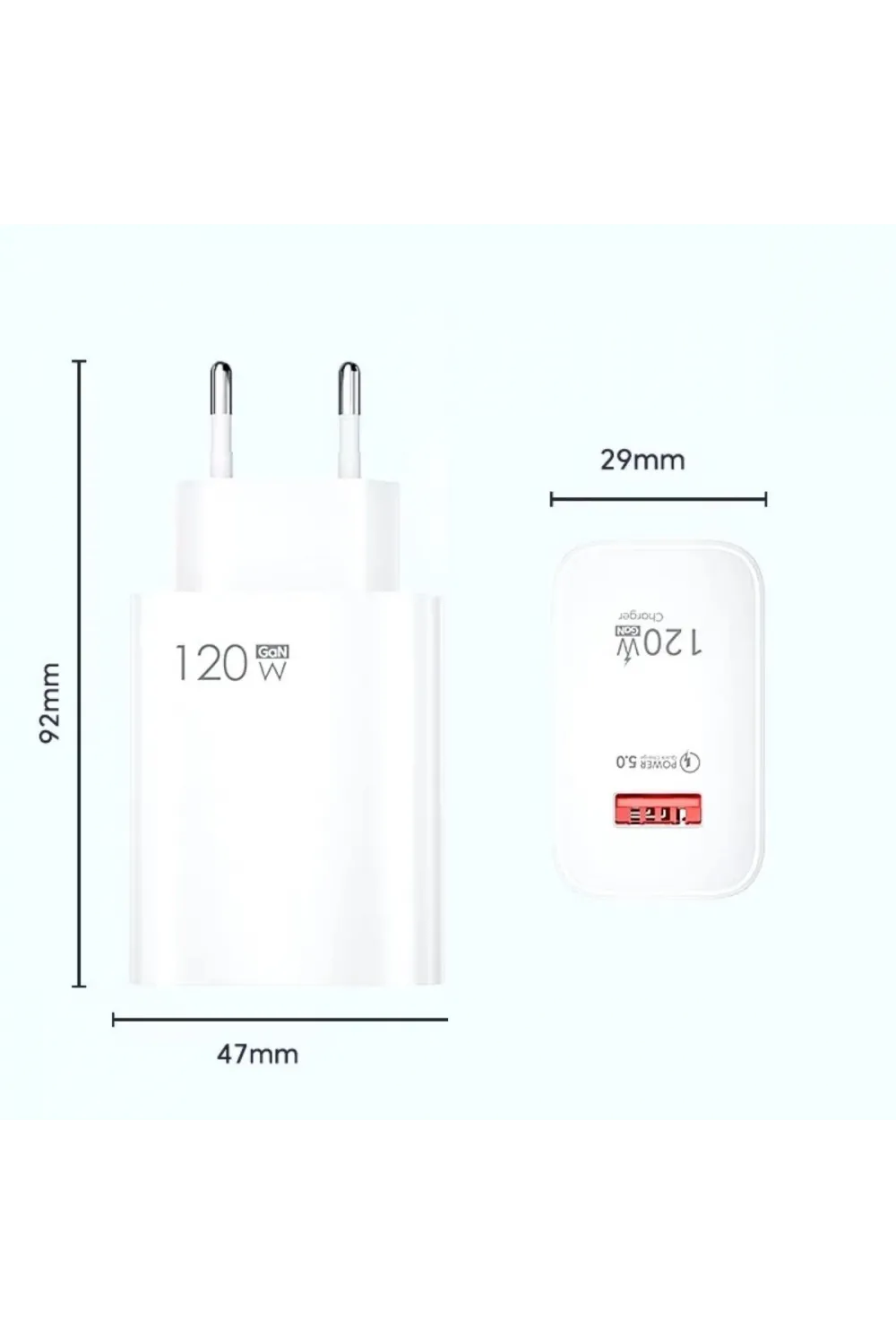 120W USB Hızlı Type C Uçlu Kablolu Şarj Aleti