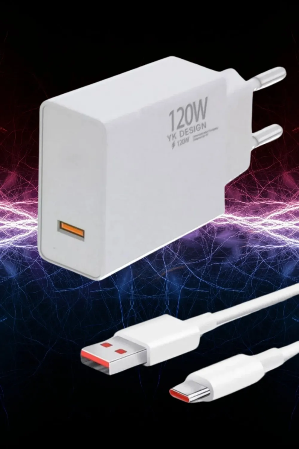 120W USB Hızlı Type C Uçlu Kablolu Şarj Aleti