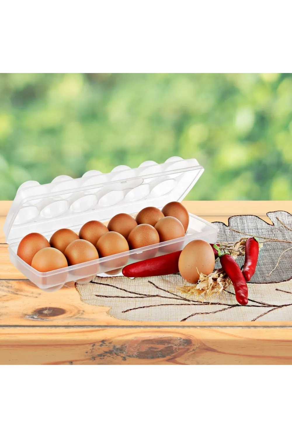 12li Şeffaf Kapaklı Kilitli Yumurta Saklama Kabı Kutusu Aparatı