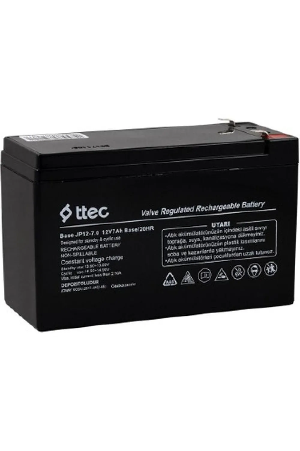 TTEC 12V 7 AH Base Kuru Bakımsız Akü
