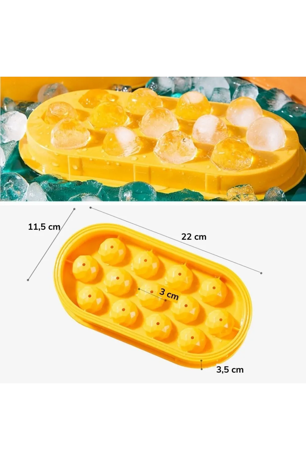 13 Bölmeli Kristal Buz Yapma Kalıbı