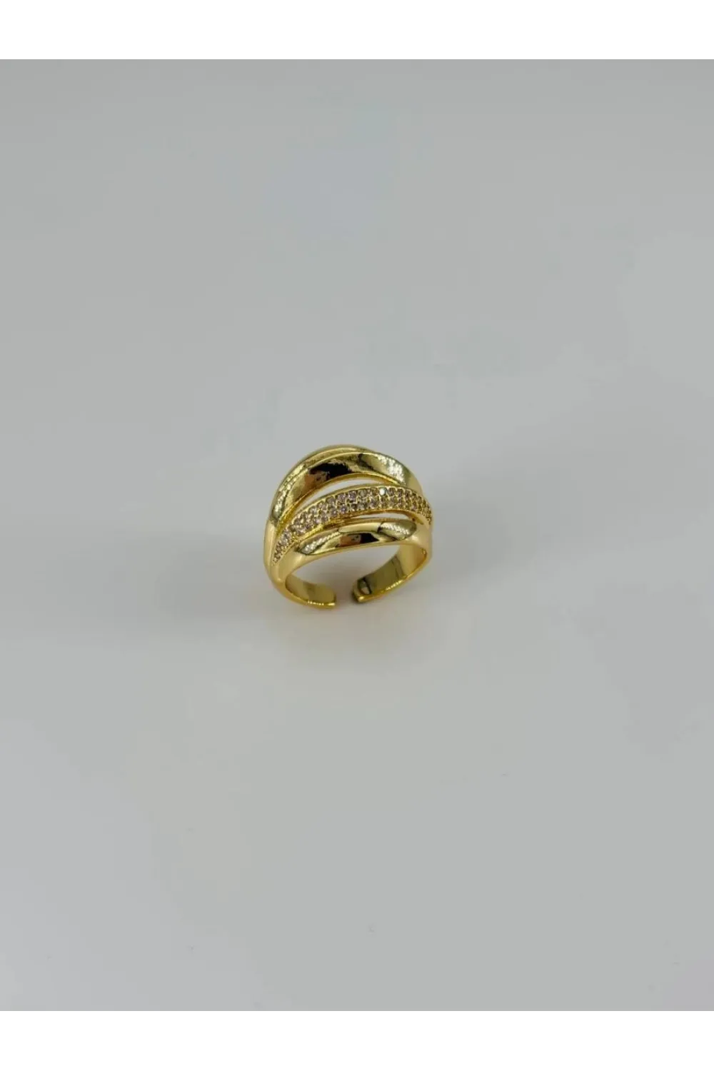 IEG - 14 K Gold Kaplama Zirkon Taşlı Yüzük