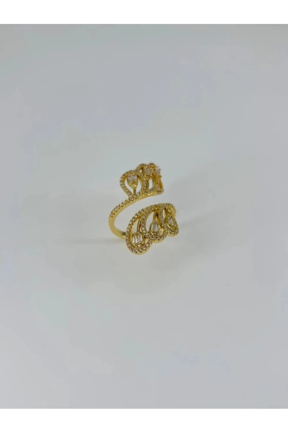 IEG - 14 K Gold Kaplama Zirkon Taşlı Yüzük