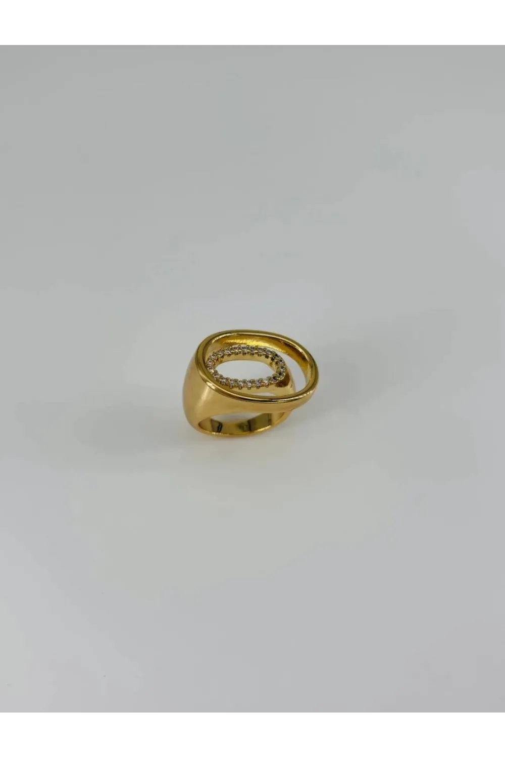 IEG - 14 K Gold Kaplama Zirkon Taşlı Yüzük