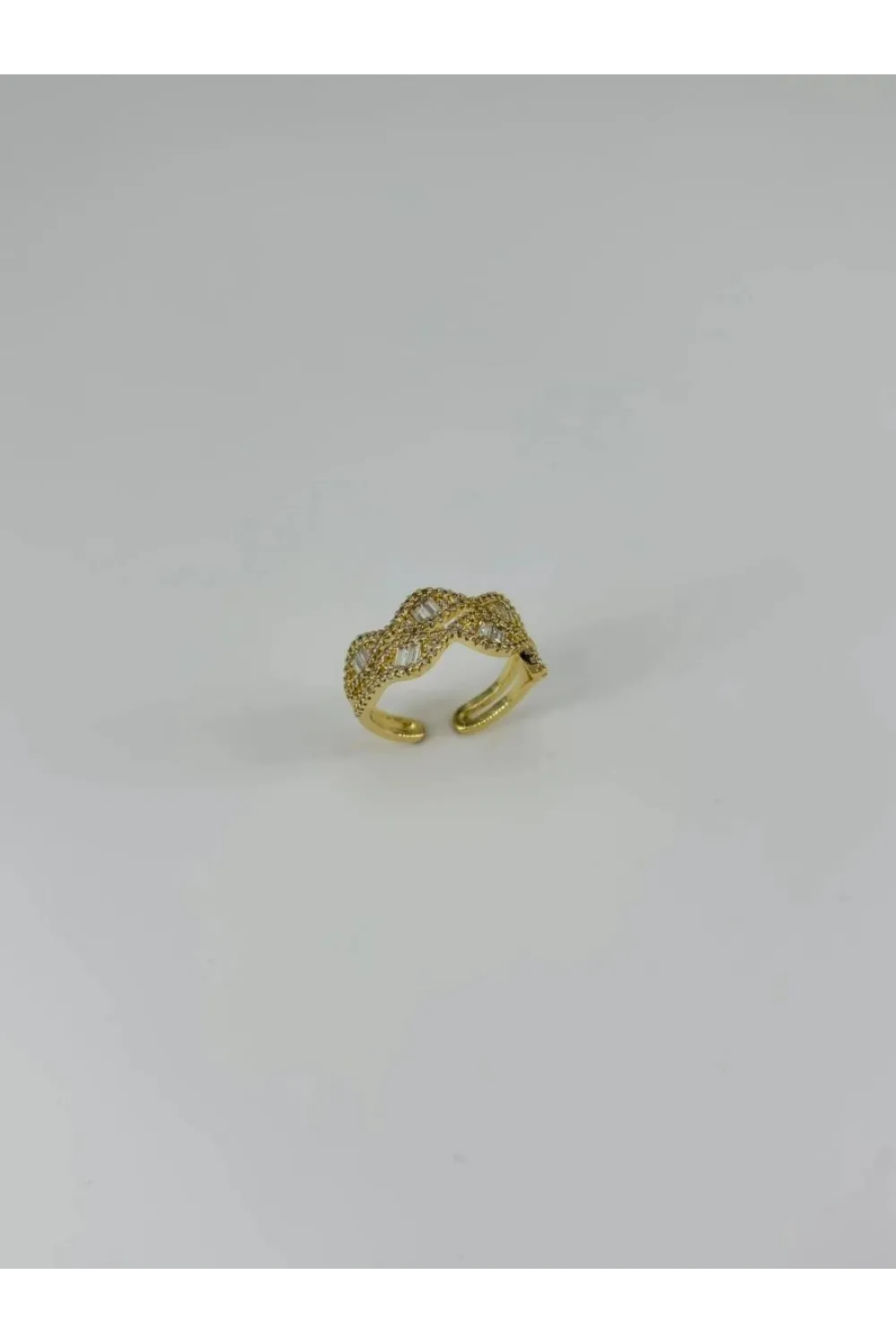 IEG - 14 K Gold Kaplama Zirkon Taşlı Yüzük