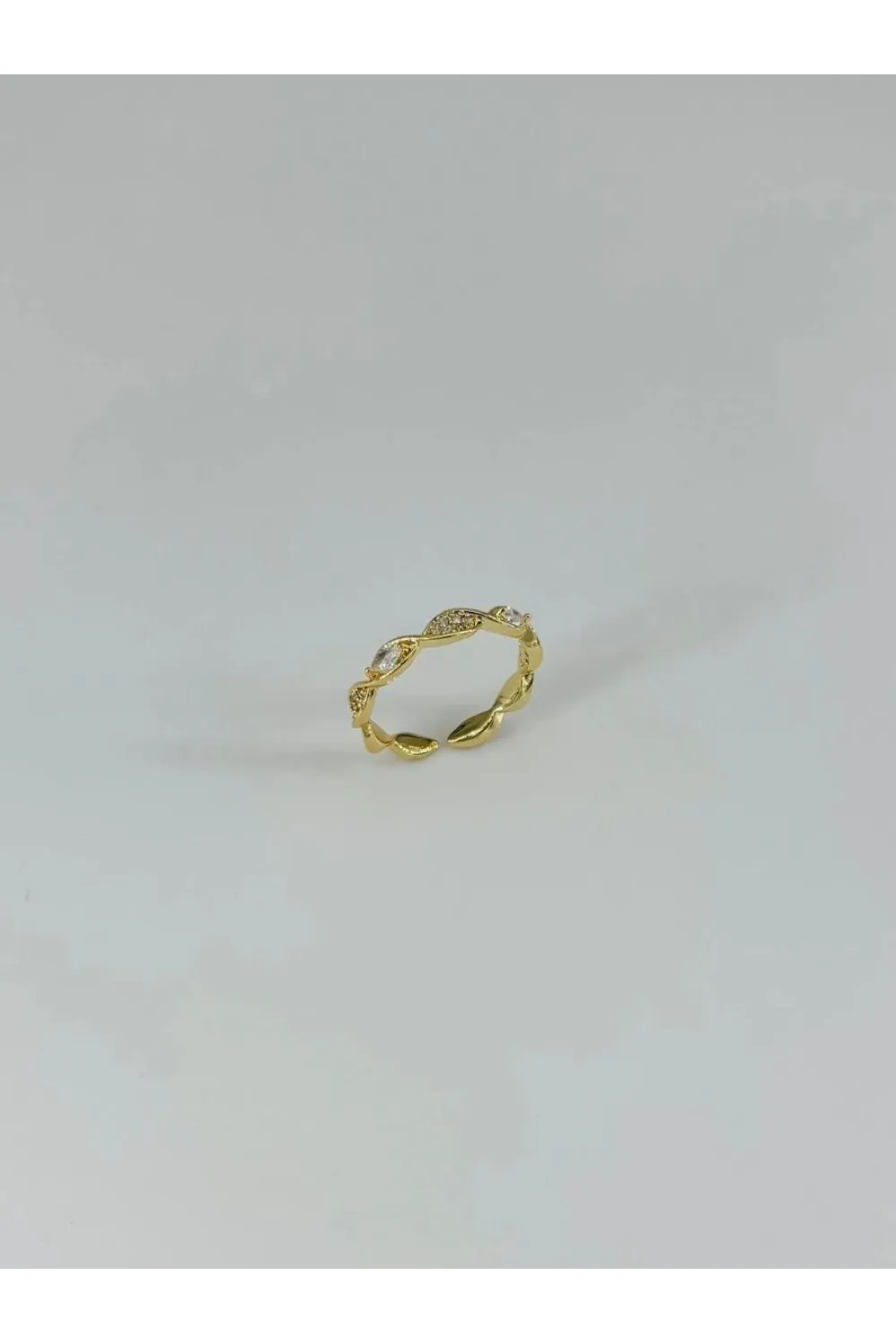IEG - 14 K Gold Kaplama Zirkon Taşlı Yüzük