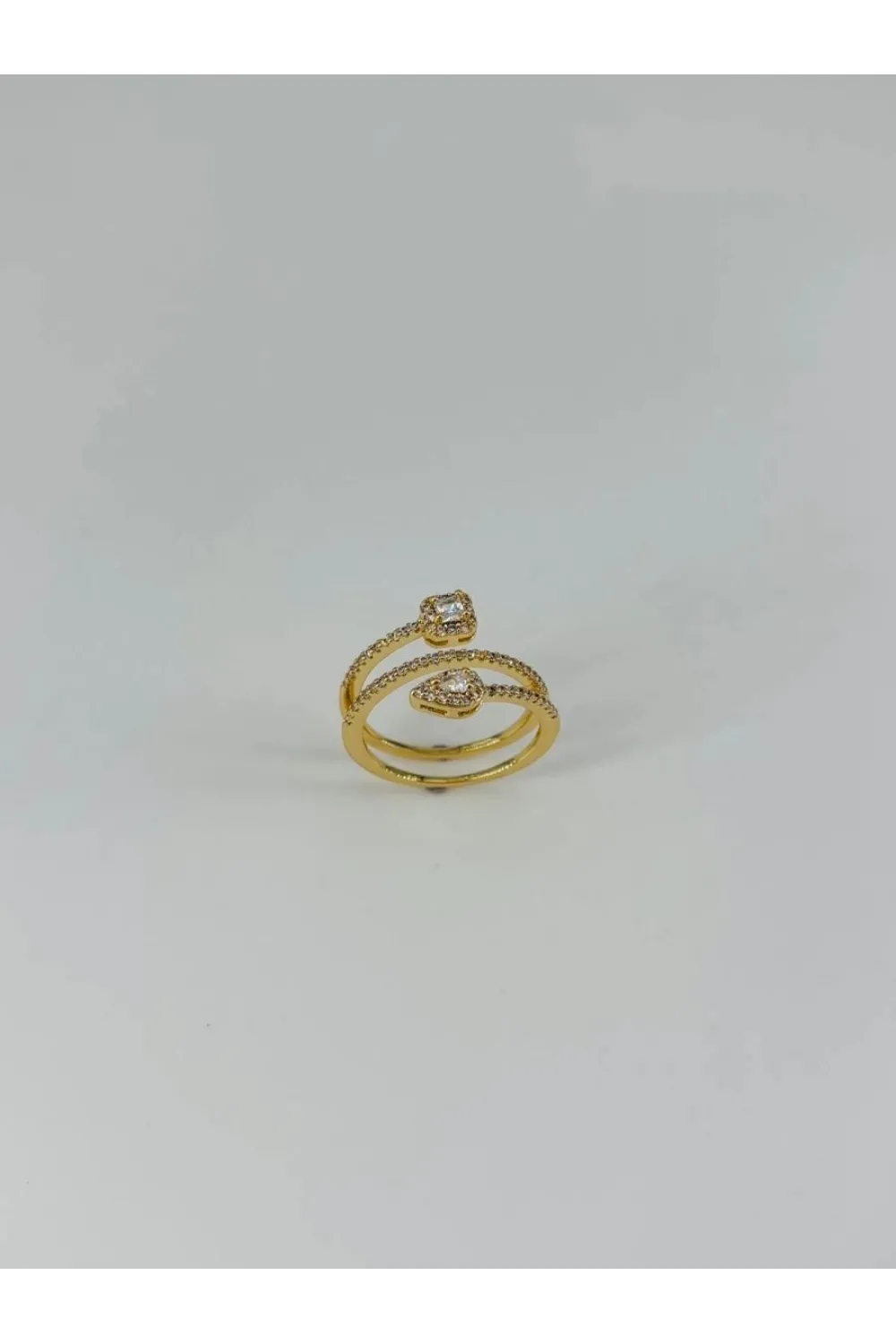 IEG - 14 K Gold Kaplama Zirkon Taşlı Yüzük