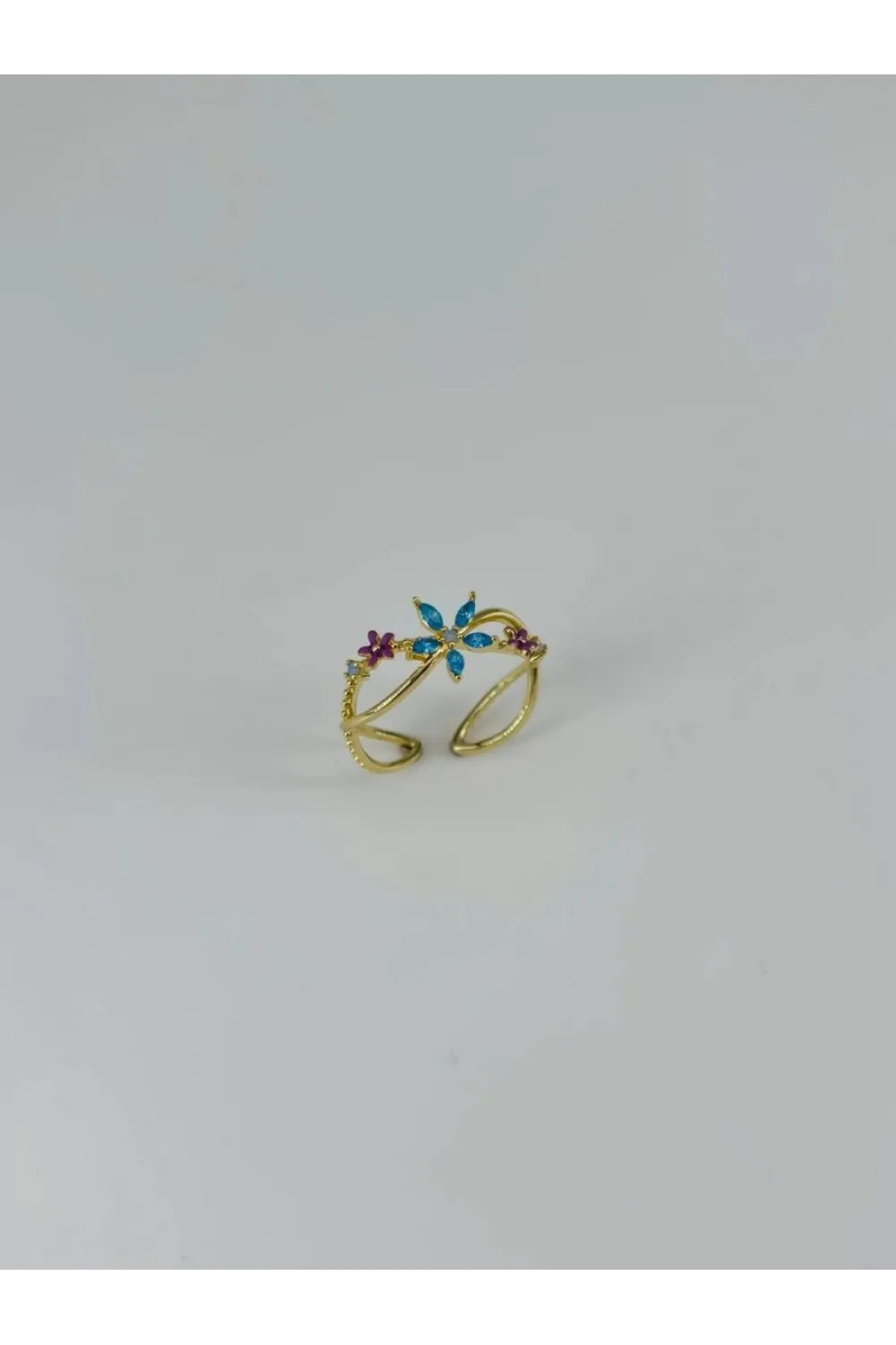 IEG - 14 K Gold Kaplama Zirkon Taşlı Yüzük